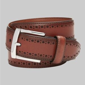 Johnston & Murphy Men's Brown Dotted Leather Belt Size 40
